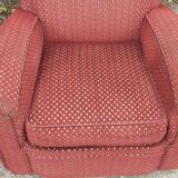 Pairs of art deco club armchairs in red fabrics year 30