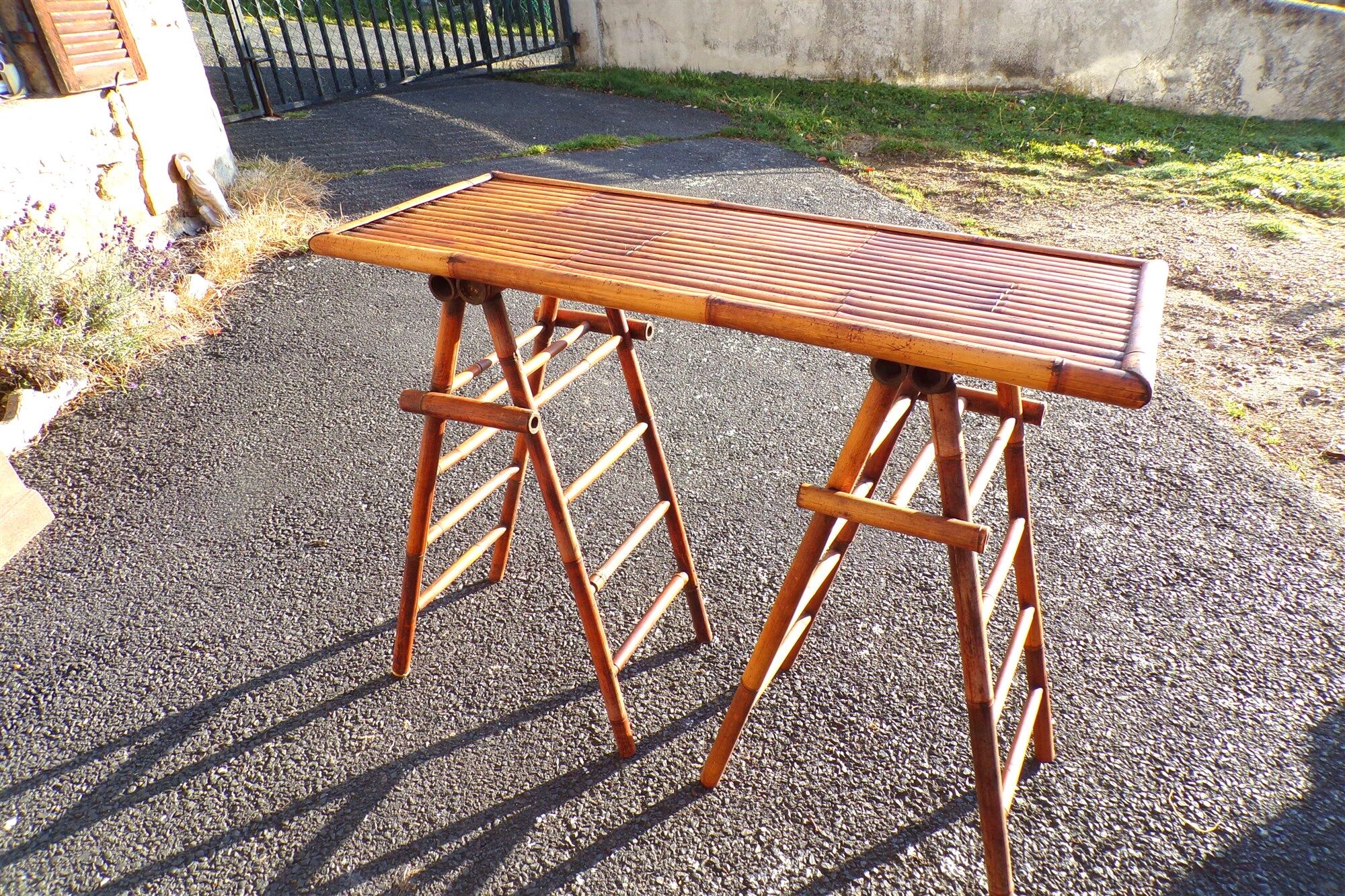 Rare old bamboo console
