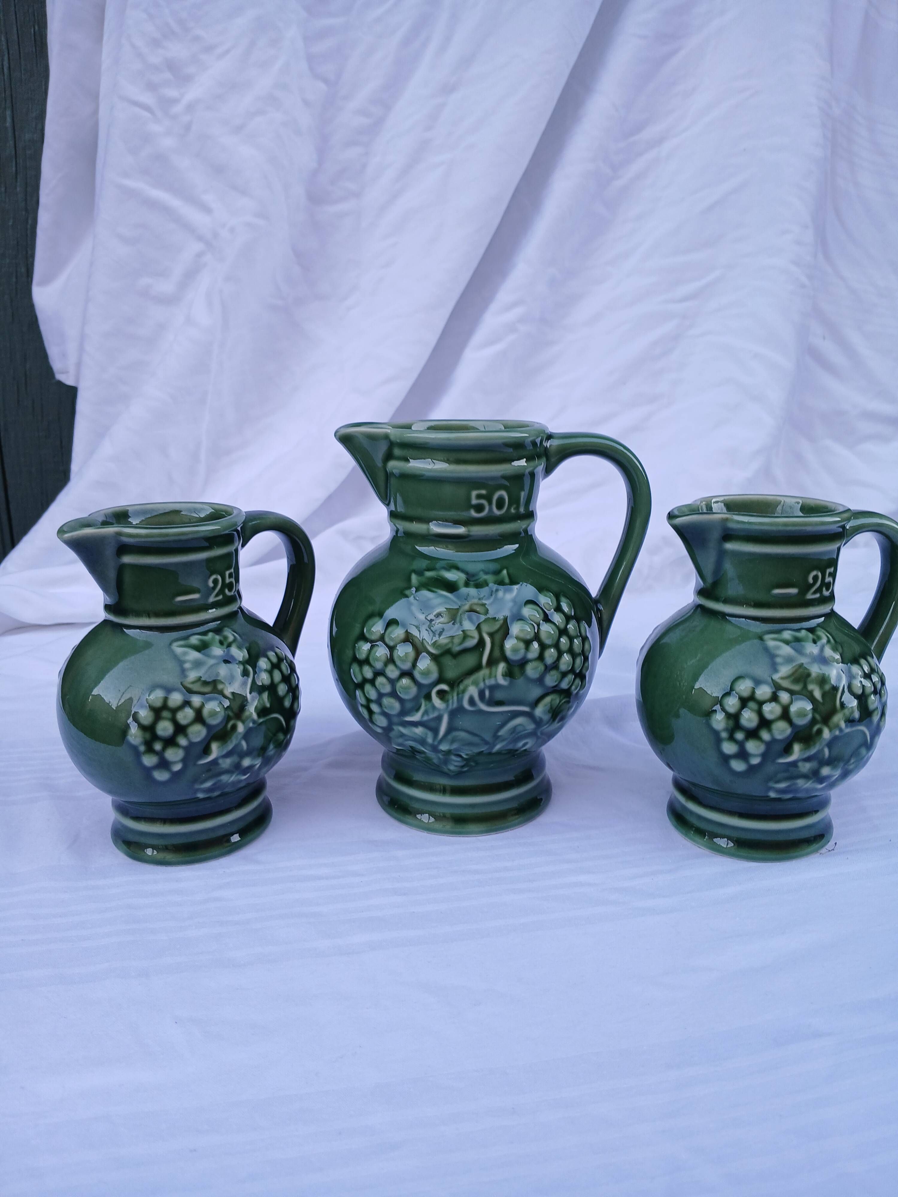 3 antique wine jugs