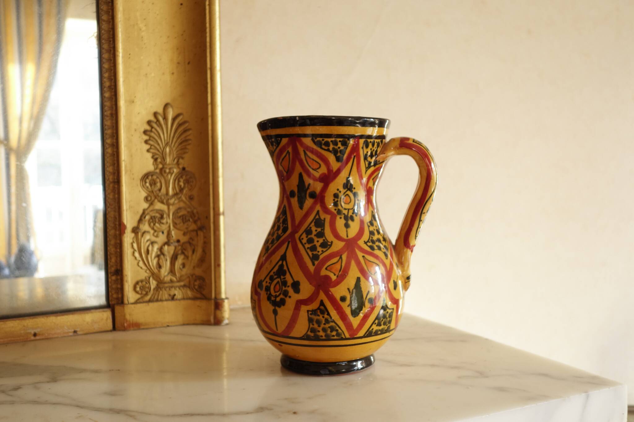 Safi Moroccan Carafe – Traditional Vintage Ceramic Pitcher