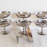 Set of 6 vintage ice cream cups on foot, in 18/10 stainless steel (ref 10)
