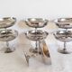 7 coupes à glace sur pied vintage en inox 18/10