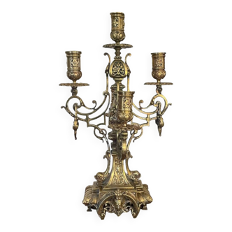 Chandelier en bronze doré xixème