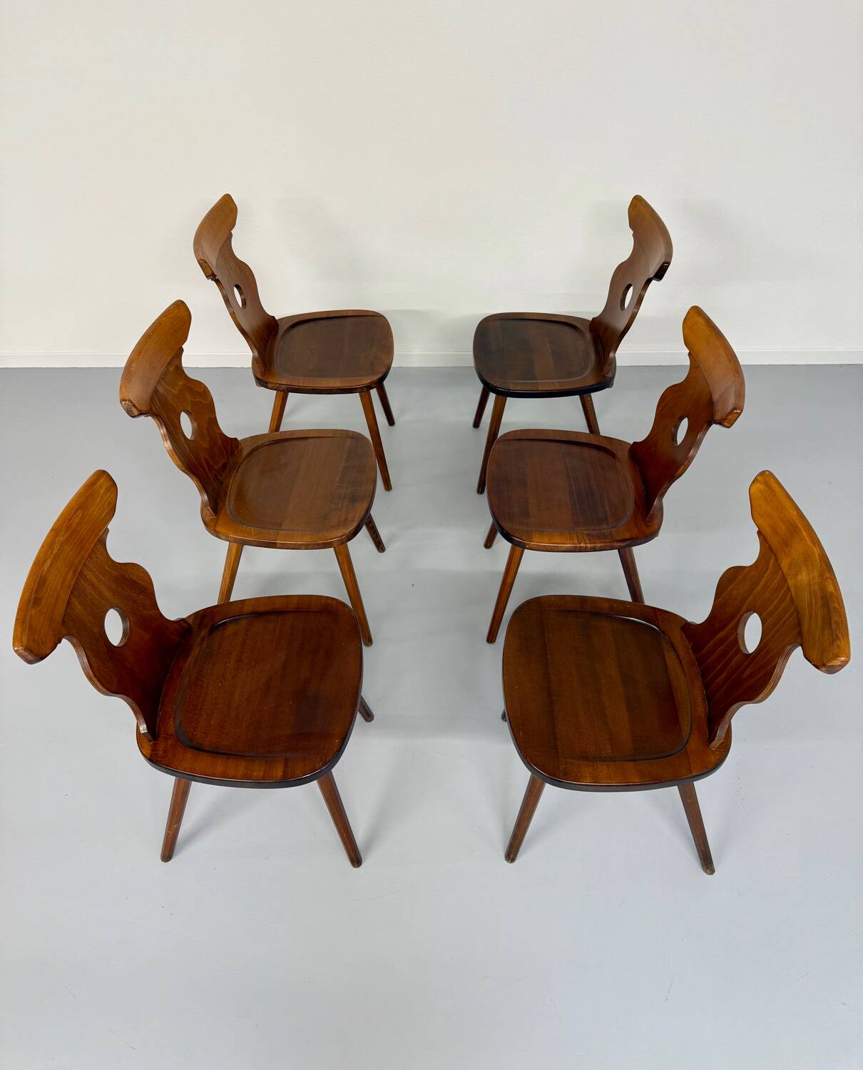 6 vintage 60s bistro-look dining chairs