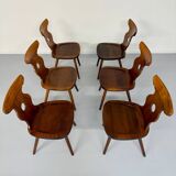 6 vintage 60s bistro-look dining chairs