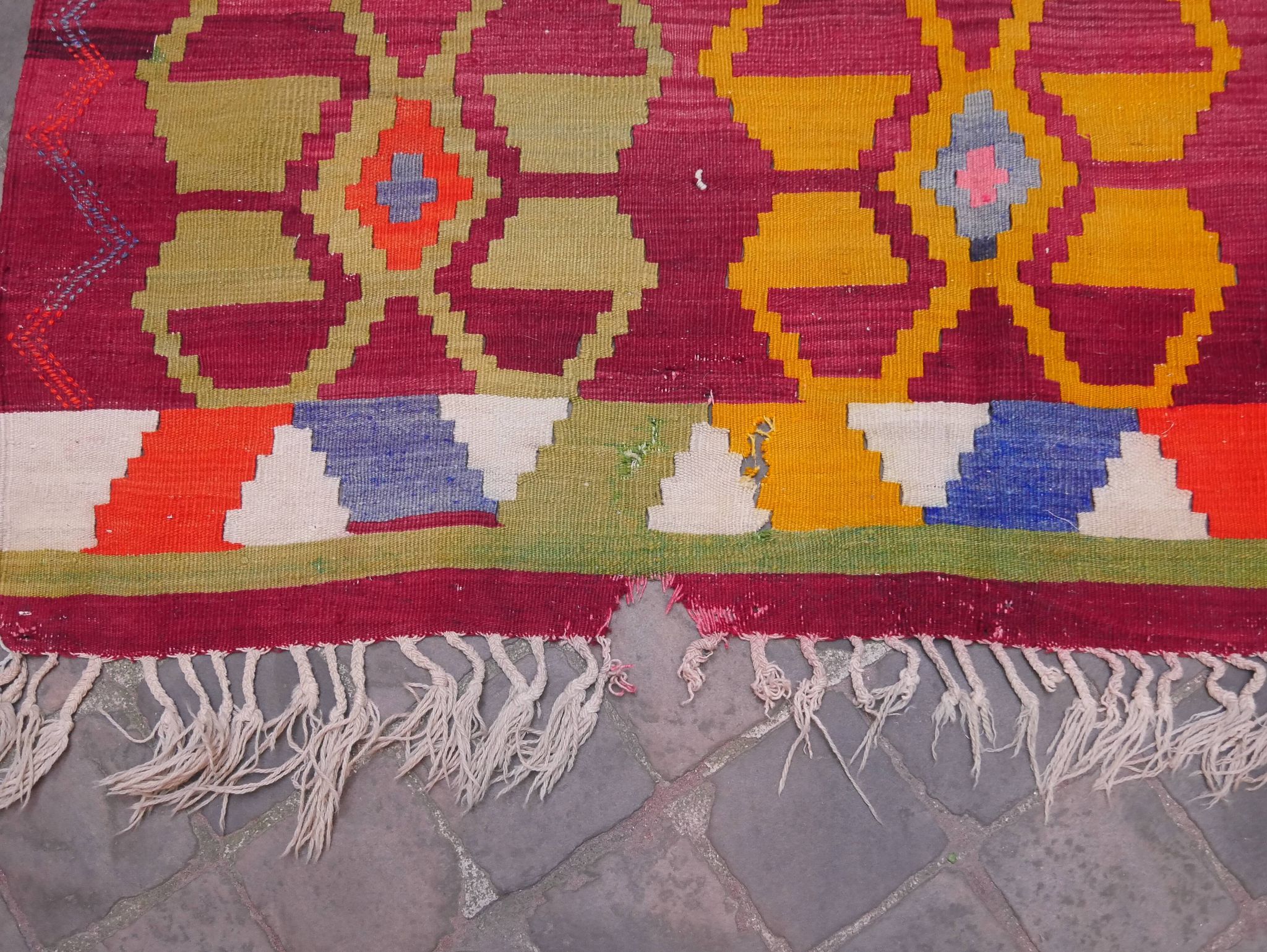 Old Oriental carpet kilim Anatolia 300 x 155 cm
