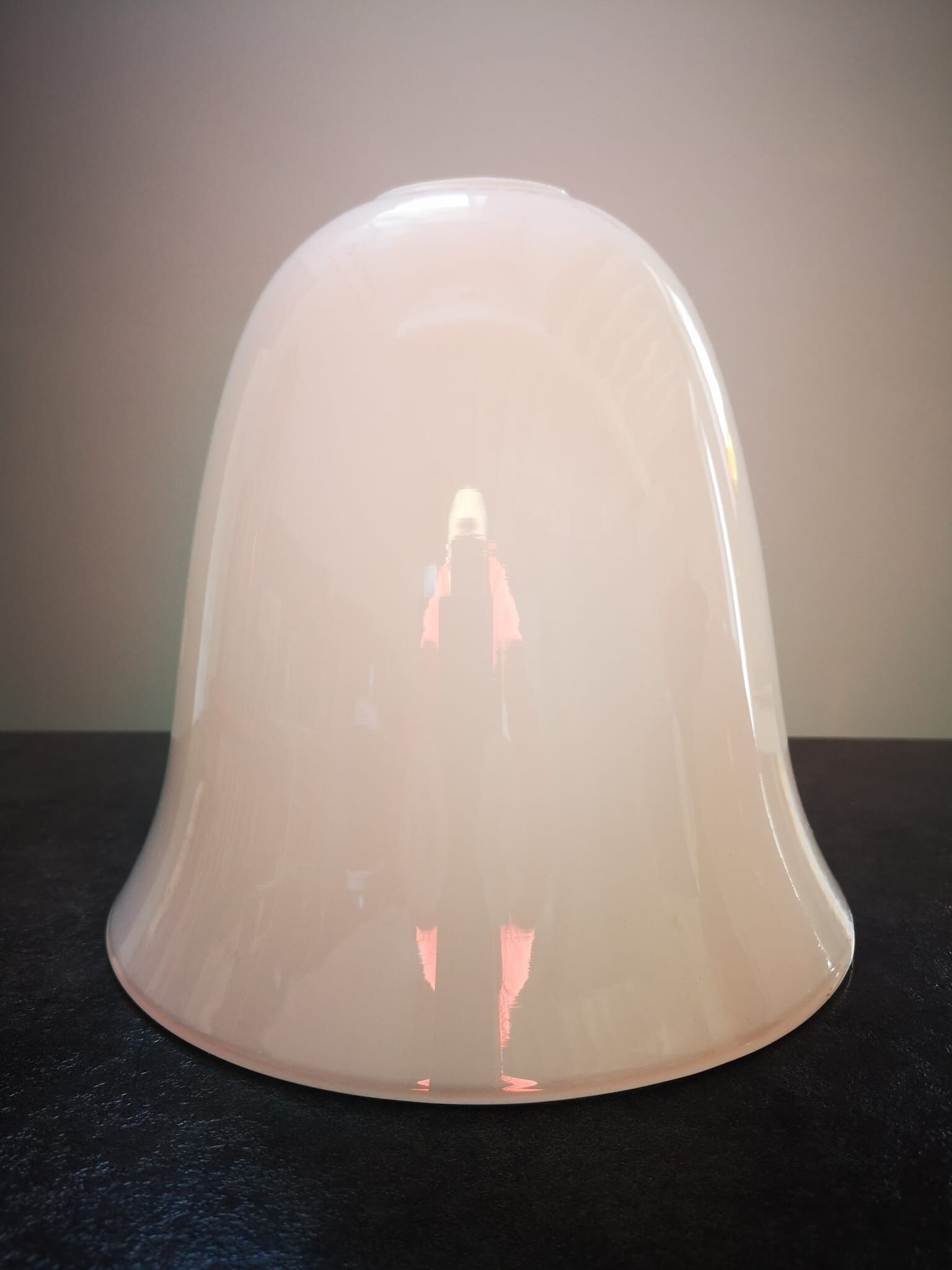 Abat jour grand abat jour tulipe cône opaline blanche vintage lampe mazda 1960 tbe
