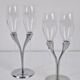 Crystal Champagne Flutes in Holder by Philippe Di Meo for Moët & Chandon, 1980s, Set of 2