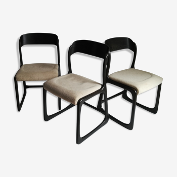 Lot de 3 chaises traîneau