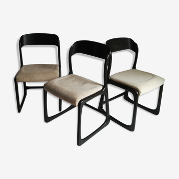 Set of 3 sled chairs