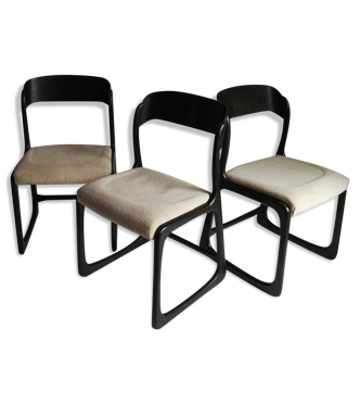 Lot de 3 chaises traîneau