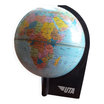 Globe terrestre vintage UTA 1982