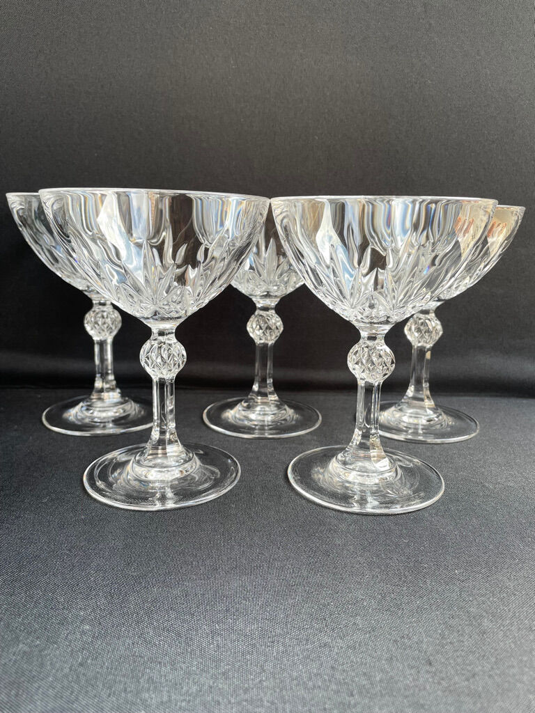 Champagne Glasses (5) - Mid-century modern - Crystal