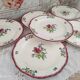 Set of 6 flat plates Gien France Lorraine model