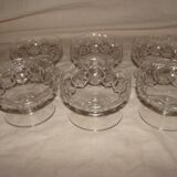 6 cut crystal cups from "Baccarat"