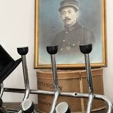 Old chrome coat rack with 12 hooks
