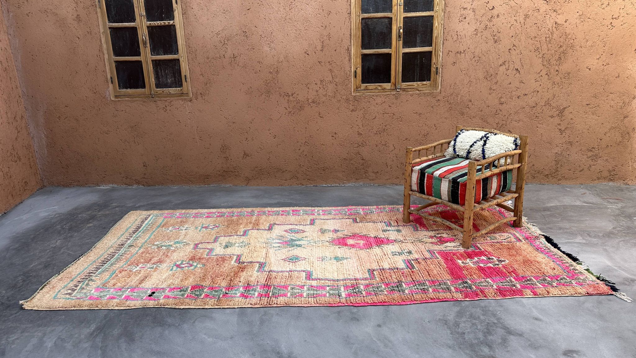 Colorful Boujad Moroccan rug - 369 x 176 cm