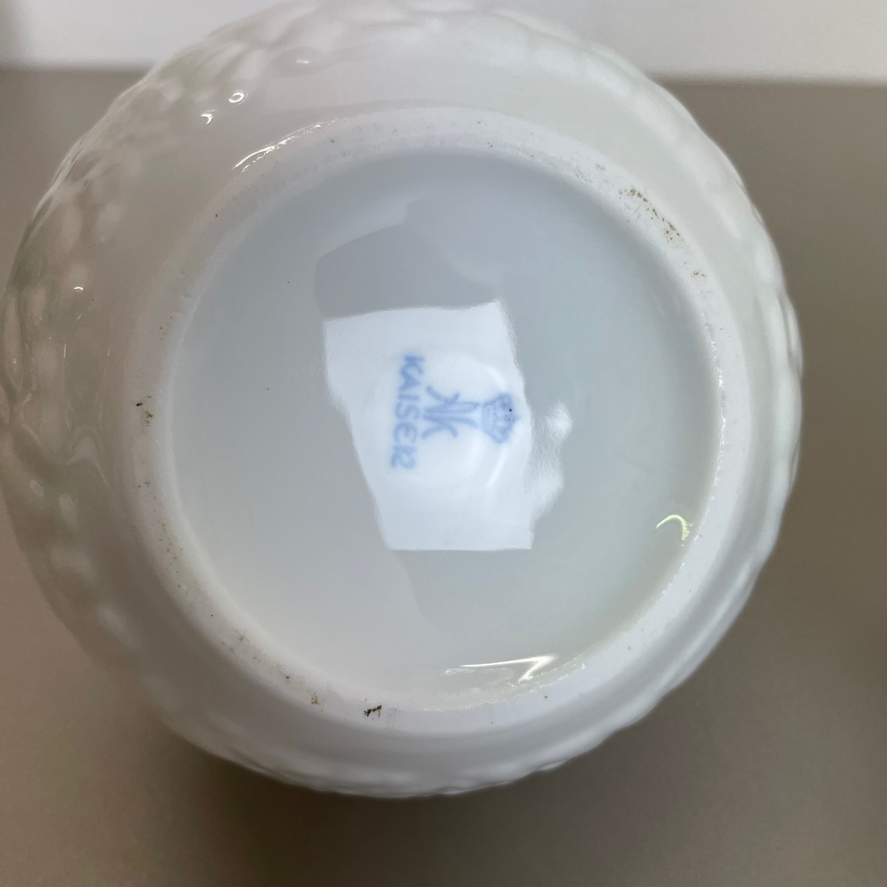 Set of 2 Original OP Art Biscuit Porcelain Vases by AK Kaiser, Germany, 1970s