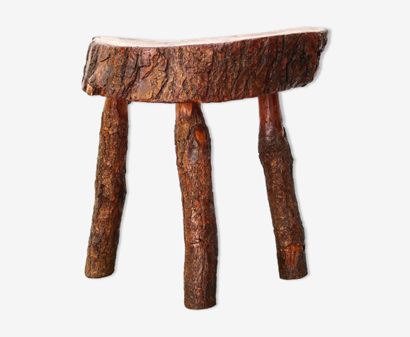 Tabouret tripode en bois années 50