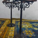 Early 20th century bistro table with cast iron base and Terrazzo top