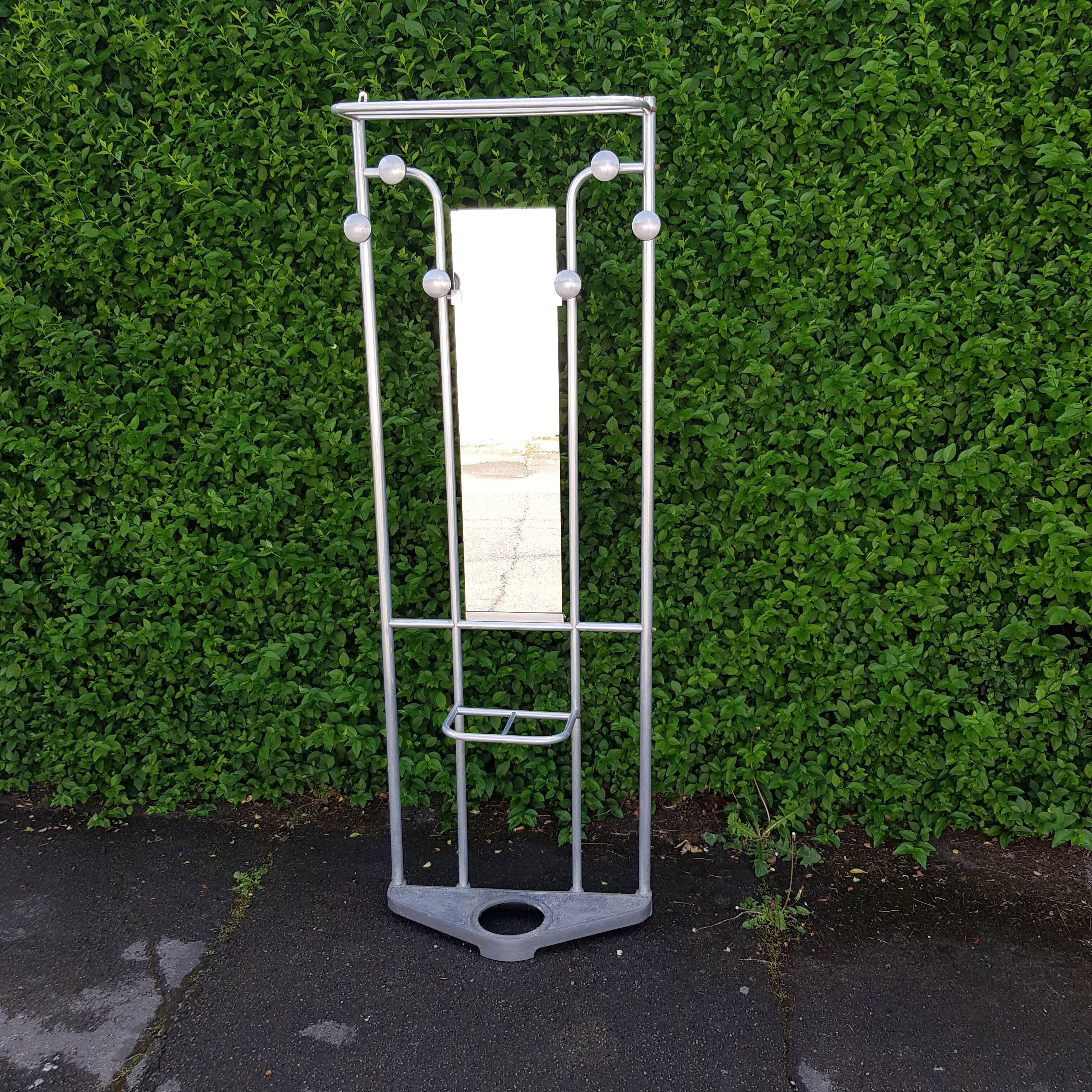 Cloakroom with aluminum coats