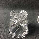 1980s Baccarat Crystal Jam Jar/Mustard Jar/Honey Jar With Lid, Model Bamboo