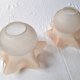 Set of 2 vintage polished glass lampshades