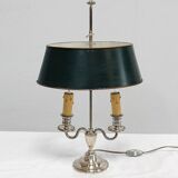 Bouillotte lamp in silver metal, empire style - early twentieth century