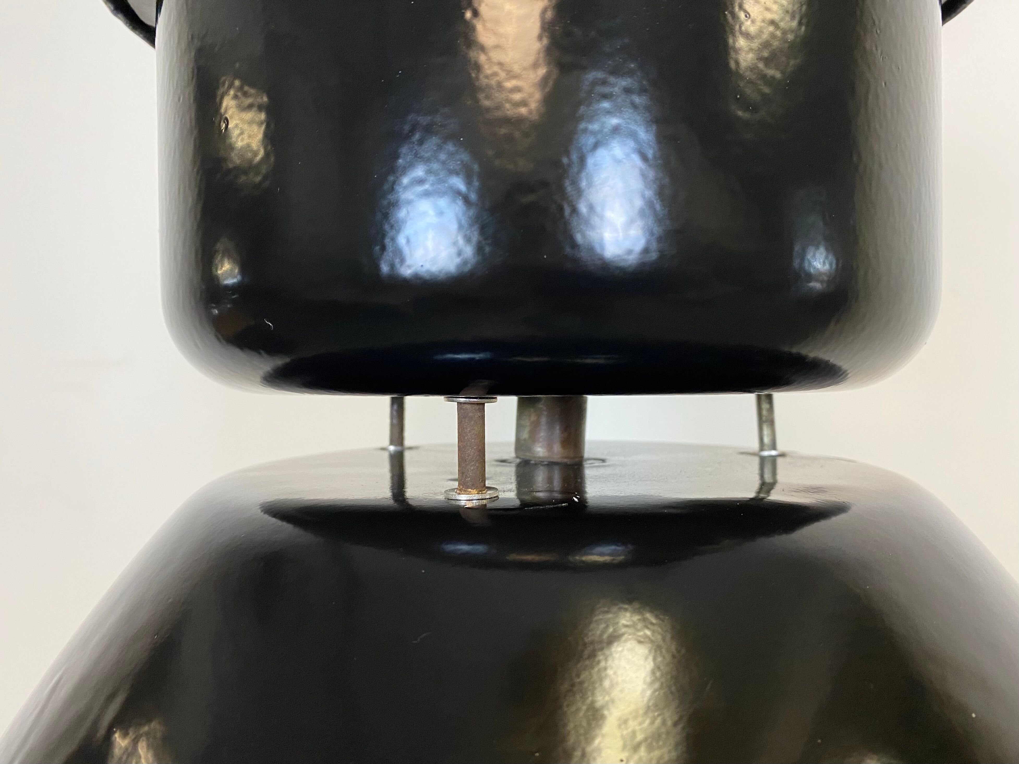 Black industrial factory lamp from Elektrosvit, 1960s