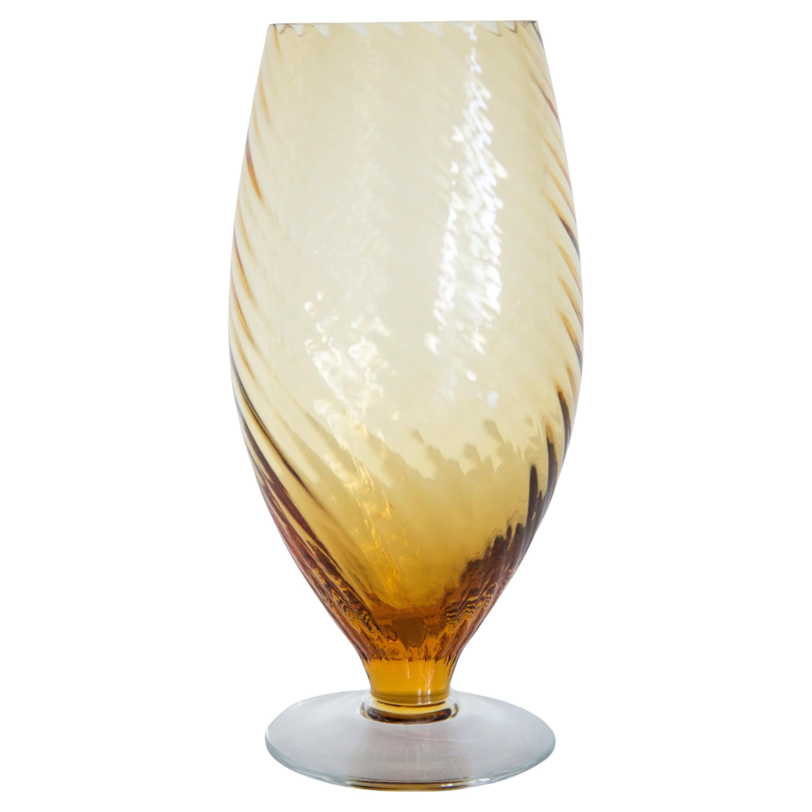 Small vintage yellow glass vase, 20th century, Europe, 1960s