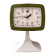 Green Space Age alarm clock with base by "Peter Germany",  NOS, 70's interior