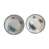 Paire anciennes assiettes Terre de Fer St Amandinole Margot