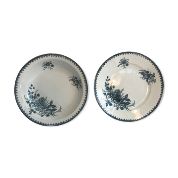 Pair ancient dishes Terre de fer