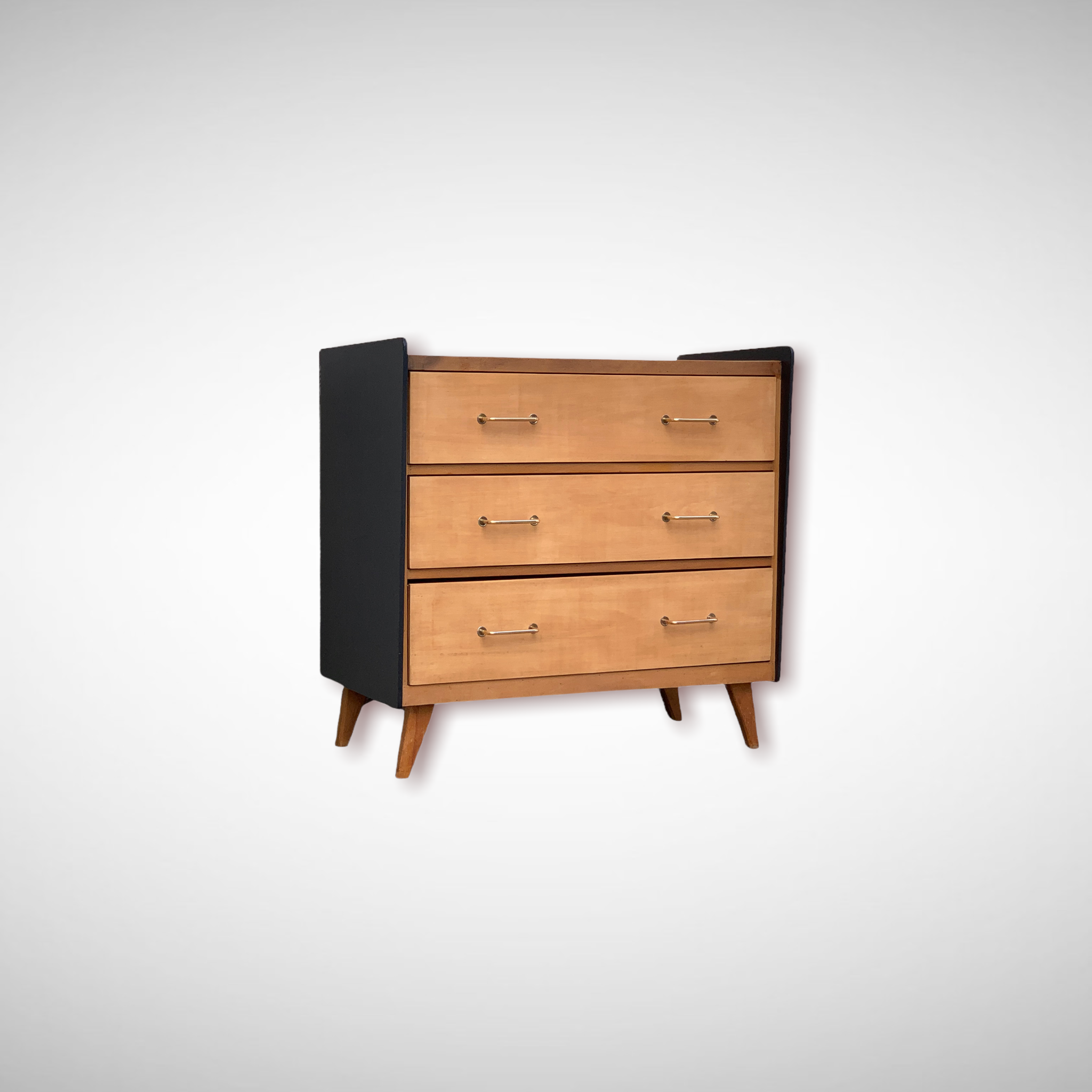 1960 compass foot chest of drawers