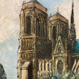 French School, 20th century, Notre-Dame-de-Paris, oil on canvas