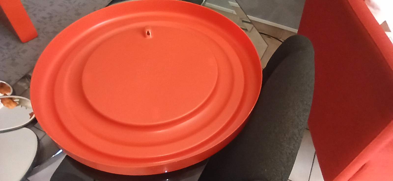 Vintage orange mirror - 48cm