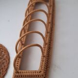 Wicker coaster and holder