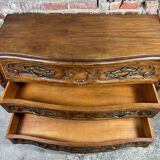 Louis XV style curved walnut chest of drawers