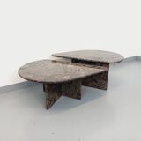 Paire de tables basses gigognes vintage en granit des années 70