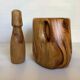 Solid wood mortar and its pestle