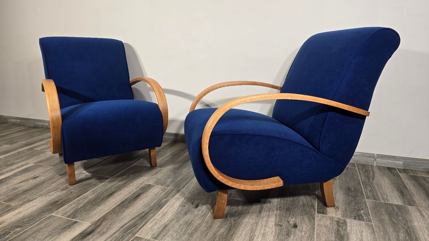 Chaises longues de Jindrich Halabala, années 1940, ensemble de 2