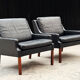 Canapé et 2 fauteuils scandinaves en cuir