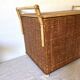Vintage rattan cane bench chest