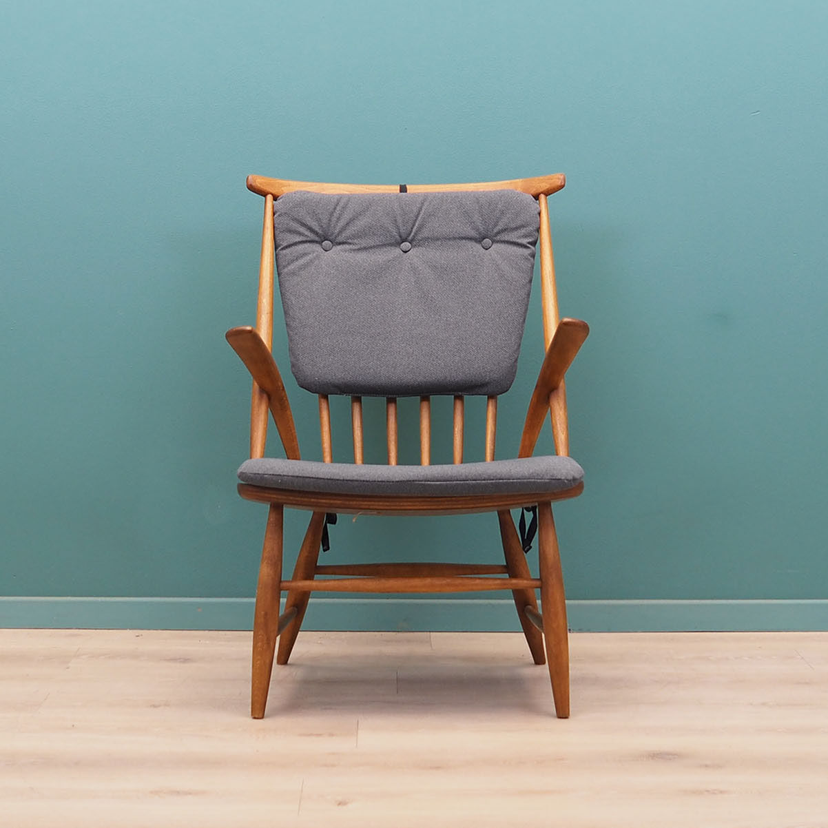 Chaise danoise en hêtre par  Illum Wikkelsø pour Niels Eilersen, années 1960