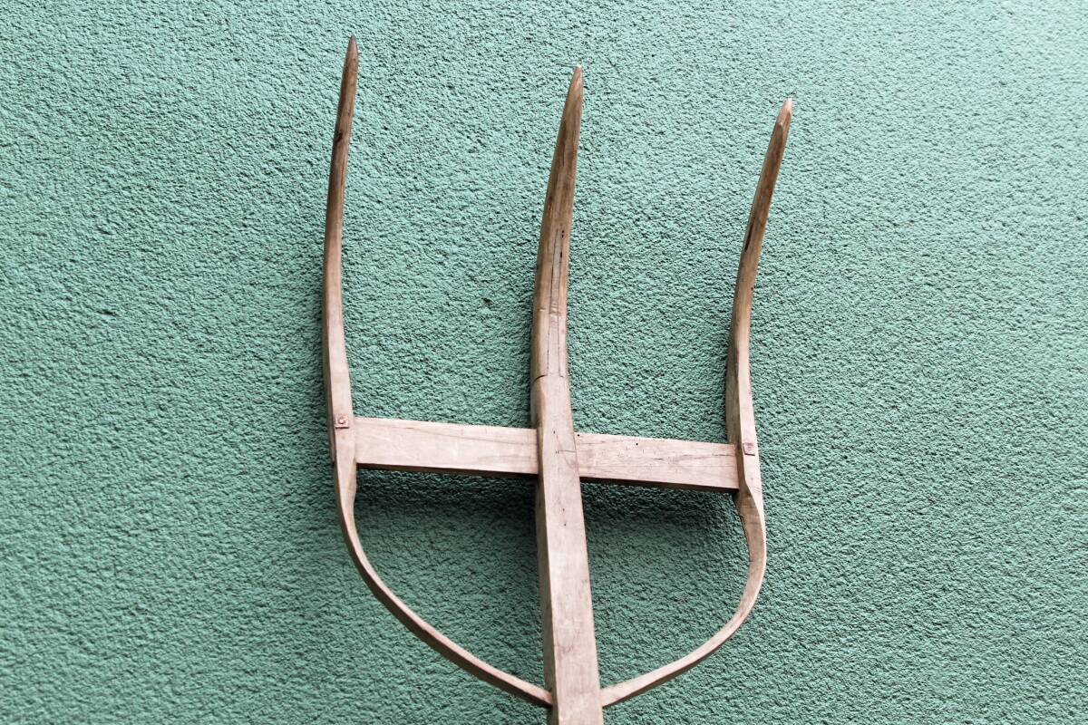 Old wooden fork, popular art