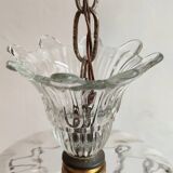 Lámpara de techo de cristales. Francia, 1950s.