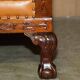 Restored three-seater leather canapé in late Victorian style.