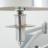 Pair of Maison Charles adjustable brushed steel wall lights circa 1960