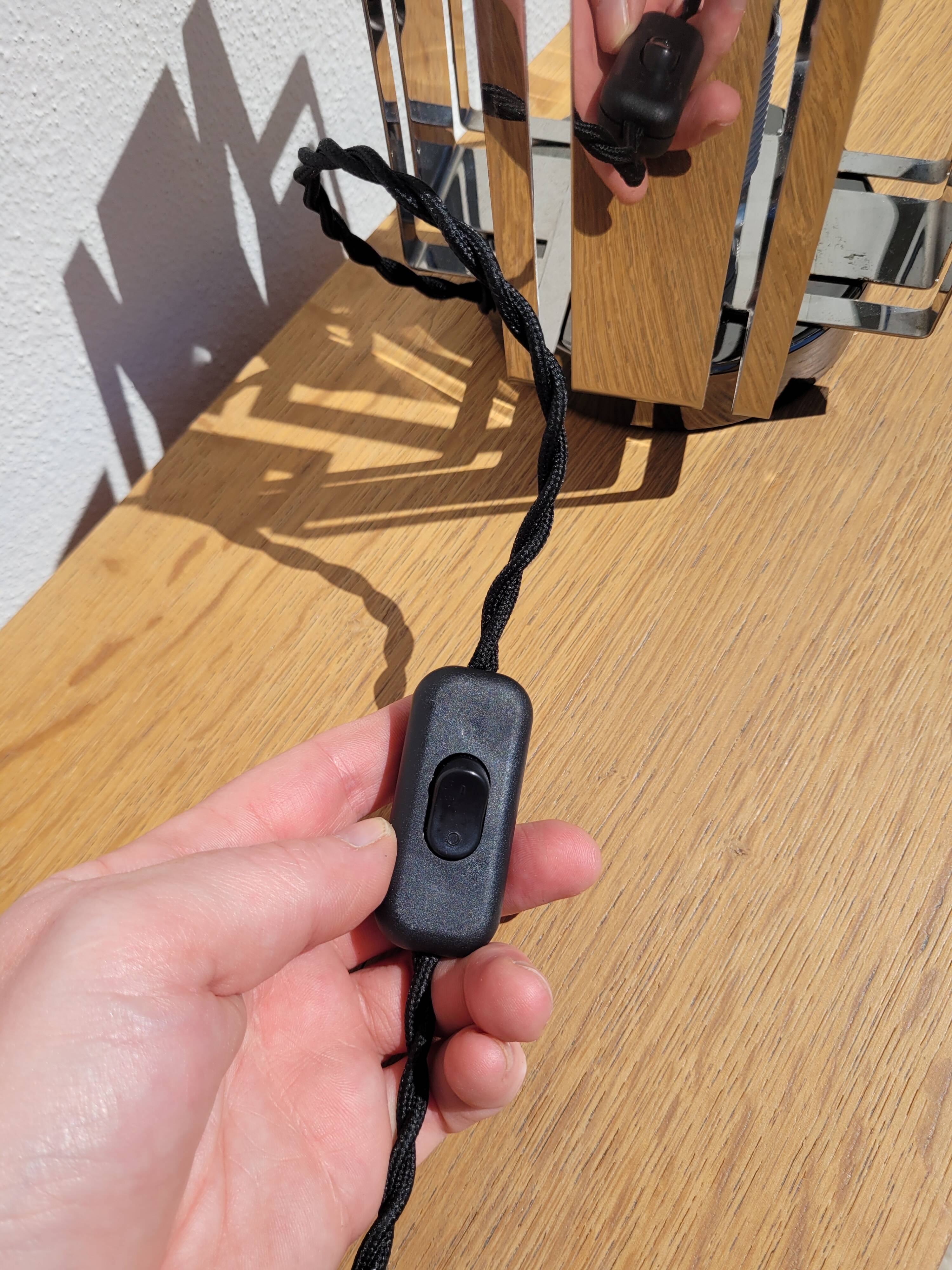 Vintage geometric chrome lamp 1970