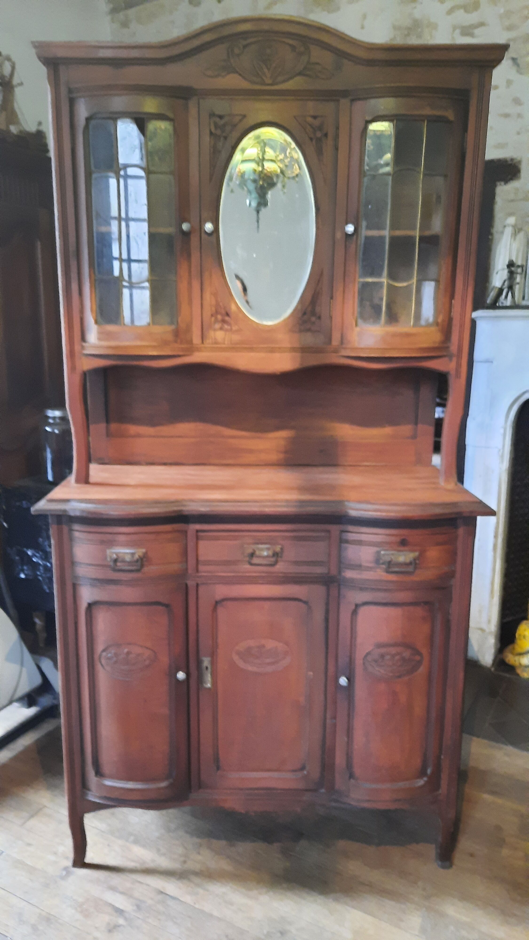 Two-body art deco style sideboard